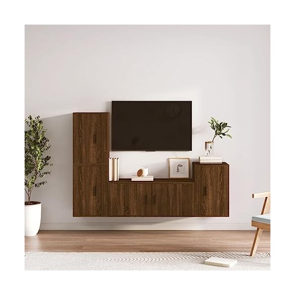 VEEKI Meuble TV, Meuble TV Suspendu, Meuble TV Industriel, Meuble TV Bois, Meuble Chambre, Convient pour Salon ou Chambre, En