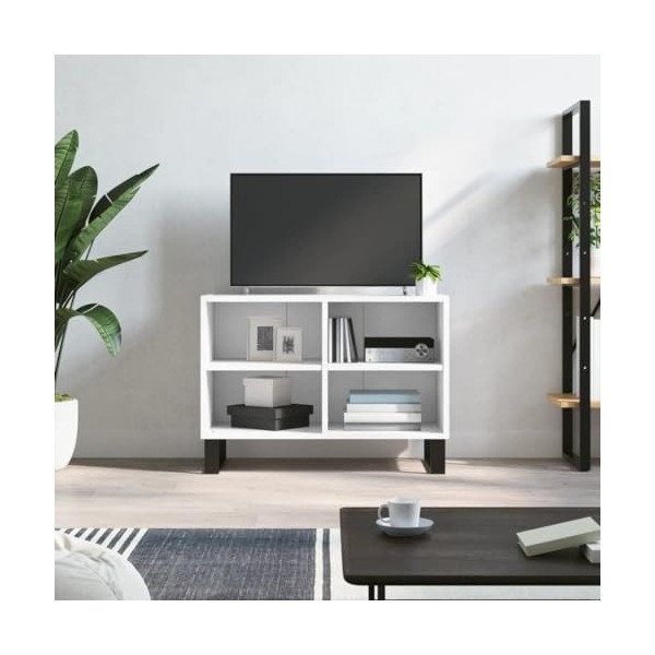 VEEKI Meuble TV, Meuble TV Suspendu, Meuble TV Industriel, Meuble TV Bois, Meuble Chambre, Convient pour Salon ou Chambre, Bl