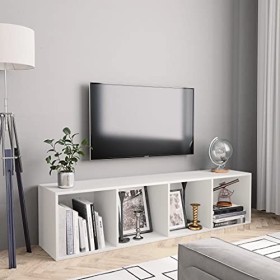 UTUMAX Meuble pour livre/meuble TV Blanc 143 x 30 x 36 cm