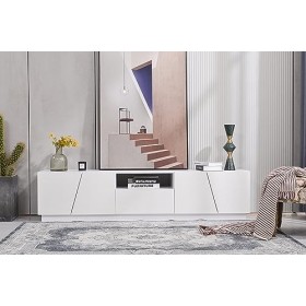 Meuble TV lowboard Vintage Meuble TV 170 cm Meuble TV Bois avec tiroirs et 2 Portes, Meuble TV pour Salon Bureau, Style Patch