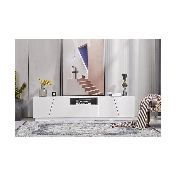 Meuble TV lowboard Vintage Meuble TV 170 cm Meuble TV Bois avec tiroirs et 2 Portes, Meuble TV pour Salon Bureau, Style Patch