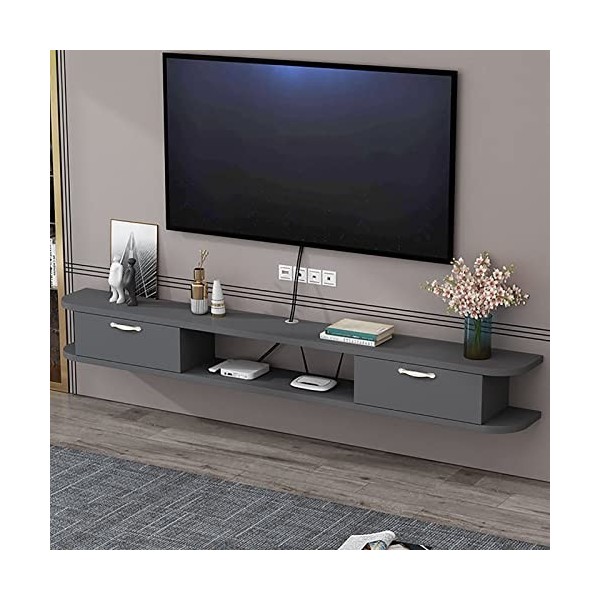 Kamnik Meuble TV Flottant Étagère TV Murale Centre de Divertissement, Armoire TV Flottante pour Unité de Rangement Console Au