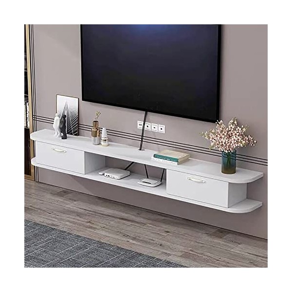 Kamnik Meuble TV Flottant Étagère TV Murale Centre de Divertissement, Armoire TV Flottante pour Unité de Rangement Console Au