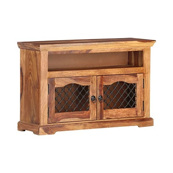 vidaXL Meuble TV Armoire Basse Meuble Divertissement Meuble Multimédia avec 2 Portes et 1 Compartiment Salon 90x30x60 cm Bois