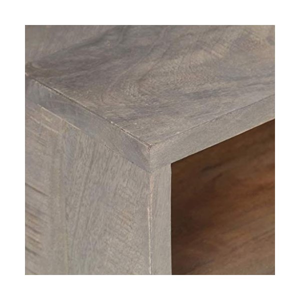 Meuble TV avec 3 tiroirs | Style Classique | Rangement matériel télé Audio Video Gaming | 130x35x51cm Gris et Marron Miel