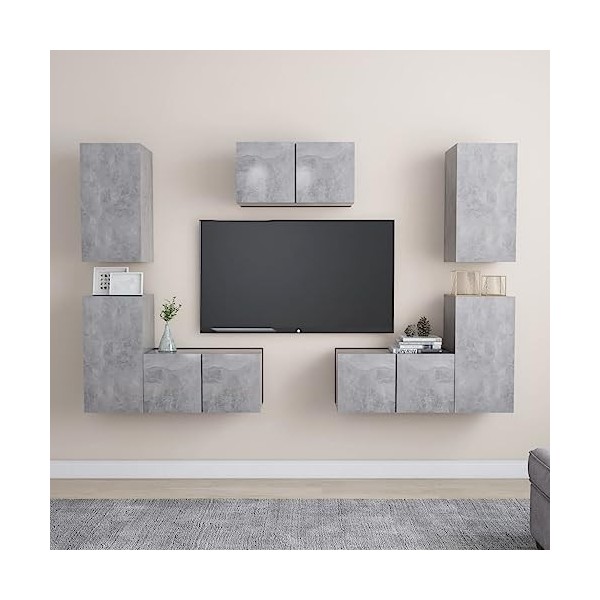 VEEKI Meuble TV, Meuble TV Suspendu, Meuble, Meuble TV avec Rangement,Meuble Industriel, Convient pour Salon ou Chambre, Ense