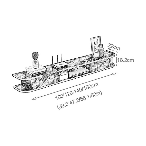 Meuble TV mural pour salon, meuble TV en bois pour salon, salle de divertissement, bureau, unité de divertissement moderne/B 
