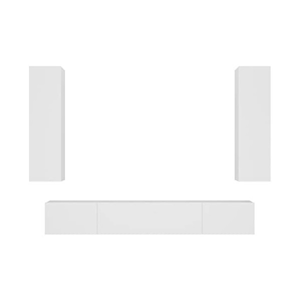 VEEKI Meuble TV, Meuble TV Suspendu, Meuble TV Industriel, Meuble TV Bois, Meuble Chambre, Convient pour Salon ou Chambre, En