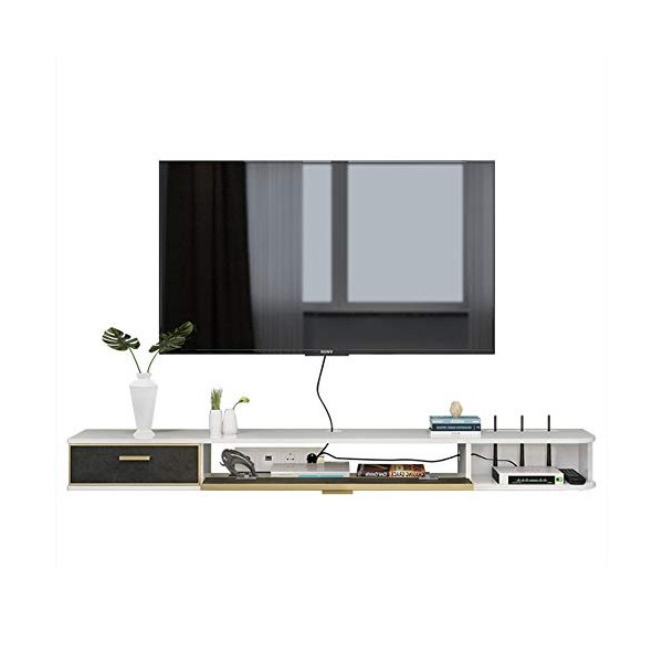 Brooke shop Meuble TV flottant, récepteur détagère de divertissement Meuble TV mural avec cloisons flottantes, étagère pour 