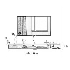 Brooke shop Meuble TV flottant, récepteur détagère de divertissement Meuble TV mural avec cloisons flottantes, étagère pour 