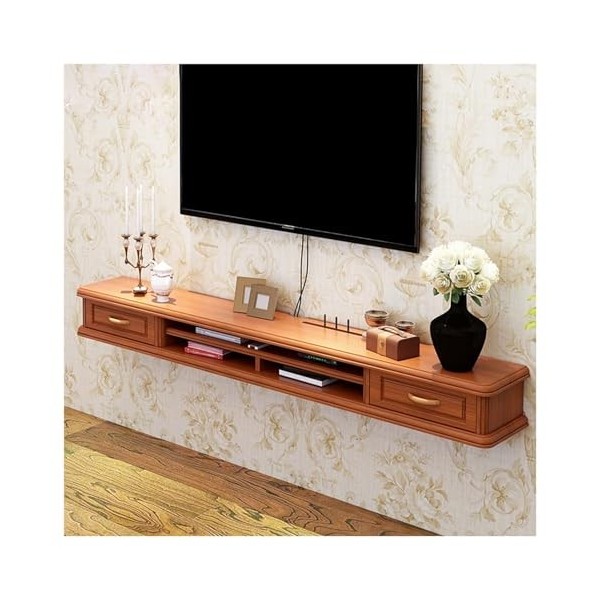 Étagère TV Flottante, Support de Meuble TV Mural Flottant, Console multimédia Murale, Support de Rangement Moderne pour Centr