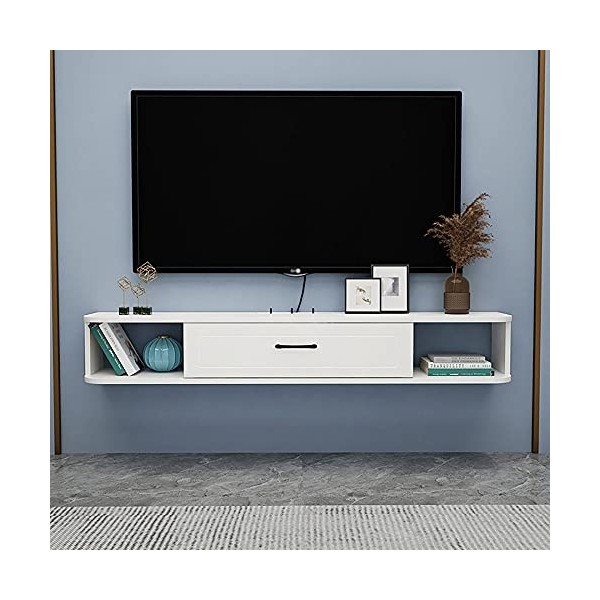 EGOMED Meuble TV Flottant Armoire Murale Media Center, Meuble TV Flottant De Grande Capacité avec Tiroir, Unité TV Console De