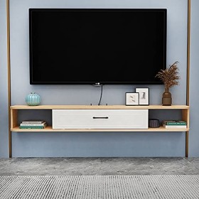 Centre multimédia Mural, Meuble TV Flottant de Grande capacité avec tiroir, Console de Divertissement pour Meuble TV pour Cha