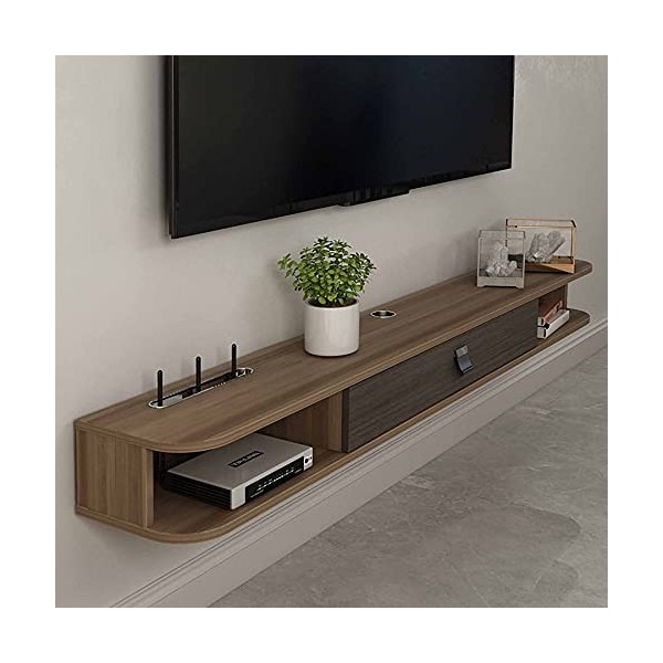 EsEntL Meuble TV Mural, unité Murale Flottante de Divertissement Multifonction Mate avec Compartiments de Rangement, pour Sal