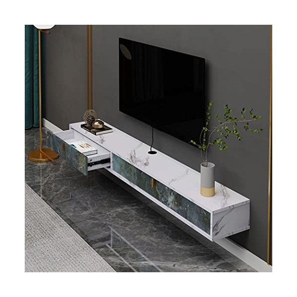 Meuble TV Flottant étagère TV Murale Centre de Divertissement Console multimédia en Bois Meuble de Rangement Moderne Suspendu