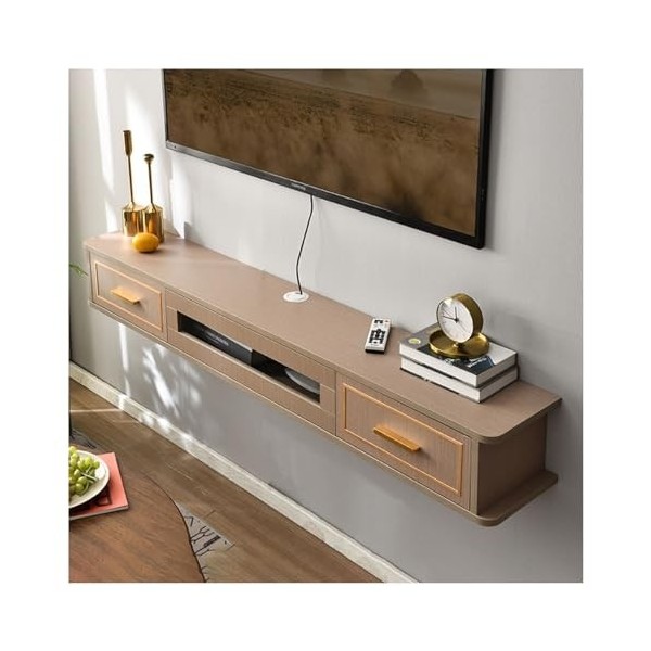 Meuble TV Mural de 59 Pouces, Meuble TV Flottant, Console TV Flottante Moderne, Centre de Divertissement Flottant avec étagèr