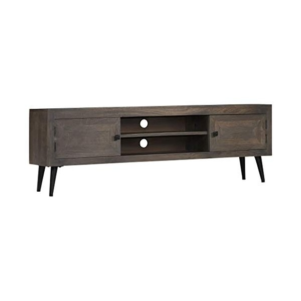 mewmewcat Meuble TV Meuble de Television Buffet Armoire HiFi Bois de Manguier Massif 140 x 30 x 45 cm