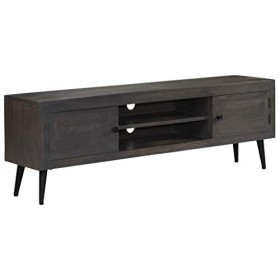 mewmewcat Meuble TV Meuble de Television Buffet Armoire HiFi Bois de Manguier Massif 140 x 30 x 45 cm