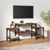 Higsose Meuble TV avec Portes Noir 60x35x45 cm Bois dingénierie Meuble de Multimédia avec Pieds en Métal Meuble de Chambre G