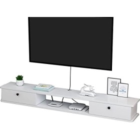 Vendics Meuble Tv Mural Meuble Tv Mural, Étagère Flottante Pour Composants de Meuble Tv, Étagère Pour Décodeur 39,3/47,2/55,1