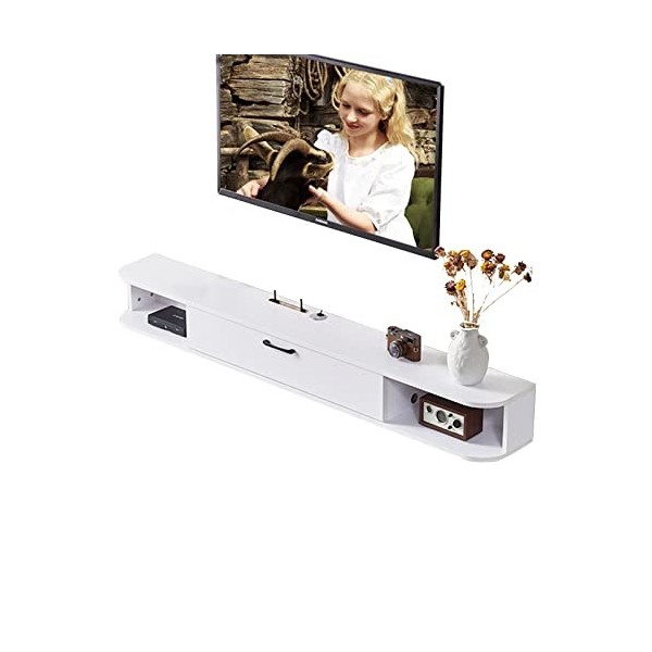 Meuble TV Mural Console multimédia Murale, Meuble Mural Flottant pour téléviseur, étagère de Rangement multimédia pour Chambr