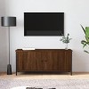 Higsose Meuble TV avec Portes Noir 60x35x45 cm Bois dingénierie Meuble de Multimédia avec Pieds en Métal Meuble de Chambre G