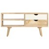 CARESHINE [Meuble TV Meuble en Bois Massif - Meuble TV 95x45 cm - Console multimédia en Bois - Unité de Rangement TV Rustique