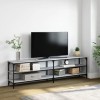 CHRISK Home Hardware Businese Meuble TV en bois et métal Gris Sonoma 180 x 30 x 50 cm