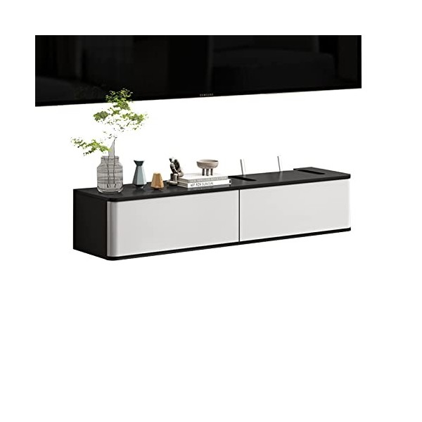 Vendics Meuble Tv Mural Meuble Tv Flottant,Boîte de Rangement Murale En Bois Massif Pour Routeur Wifi,Mini Meuble Tv Étagère 