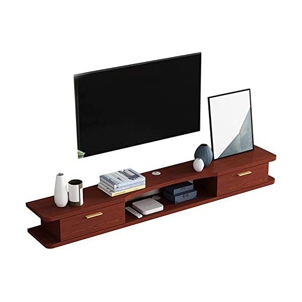 MABIBI Meuble TV mural flottant, support TV flottant, console média de divertissement, meuble TV mural 140 cm/a