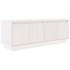 RAUGAJ Meuble TV en pin massif blanc 110 x 34 x 40 cm