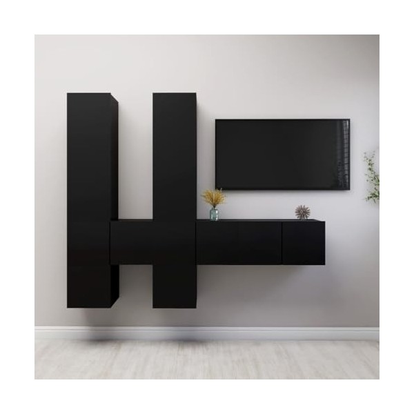 VEEKI Meuble TV, Meuble TV Suspendu, Meuble TV Blanc, Meuble TV Industriel, Meubles de Salon, Salon, Chambre, Cadre en Acier,