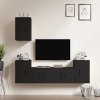 Ensemble de Meubles TV 5 pcs Noir Bois dingénierie - Meuble télé, Meuble TV Industriel, Meuble Chambre, Convient pour Salon 