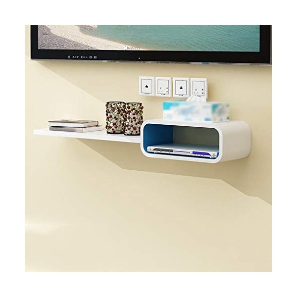 Meuble de télévision Mural Meuble TV Fond Décoration Murale Etagère Routeur Set Top Box Équipement de Jeu Meuble De Rangement