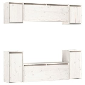 Générique Meubles TV 6 pcs Blanc Bois Massif de pin,39.8 KG,3100190, Meubles, Meubles TV