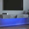 KEAAN Home Hardware Businese Meuble TV avec lumières LED Gris béton 60 x 35 x 15,5 cm