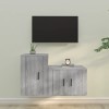 DIGBYS Meuble TV 2 pièces en bois Sonoma gris