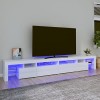 Canditree Meuble TV Moderne avec LED Banc TV avec Compartiment de Rangement Support de Télé pour Salon 260 cm Gris béton 