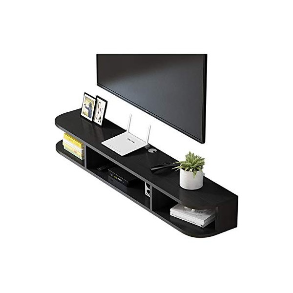 Meuble TV, Meuble Bas TV, Étagères flottantes, Console multimédia Murale, Support pour décodeur TV de Salon, 39,3/47,2/55,1 P