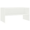 homiuse Meuble TV Blanc 80x40x40 cm Aggloméré Bibliothèque Style Classique Support de TV Table TV Meuble Salon Armoire TV Cha