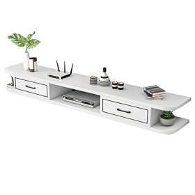 Kamnik Meuble TV Flottant Étagère TV Murale Centre de Divertissement, pour Console vidéo Boîte de câble/unité de Stockage Aud