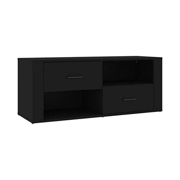 vidaXL Meuble TV Noir 100x35x40 cm Bois dingénierie