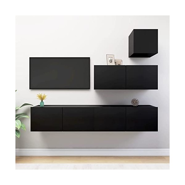 VEEKI Meuble TV, Meuble TV Suspendu, Meuble, Meuble TV avec Rangement，Meuble Industriel, Convient pour Salon ou Chambre, Ense