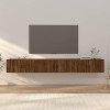 Canditree Ensemble Meubles TV Suspendu Meuble TV Mural avec Espace de Rangement 300 cm Chêne Marron 