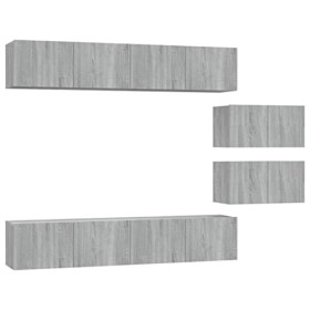 vidaXL Ensemble de Meubles TV 6 pcs Centres de Divertissement Armoires Multimédia Meubles de Salle de Séjour Intérieur Sonoma