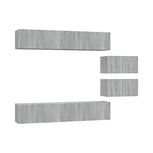 vidaXL Ensemble de Meubles TV 6 pcs Centres de Divertissement Armoires Multimédia Meubles de Salle de Séjour Intérieur Sonoma