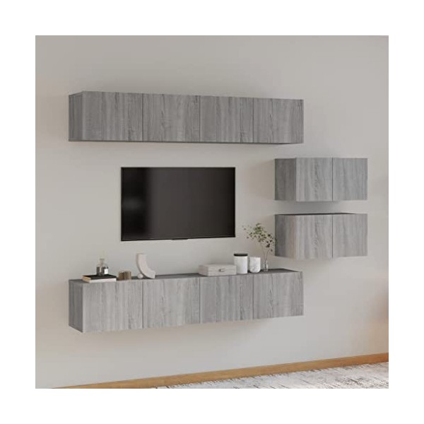 vidaXL Ensemble de Meubles TV 6 pcs Centres de Divertissement Armoires Multimédia Meubles de Salle de Séjour Intérieur Sonoma
