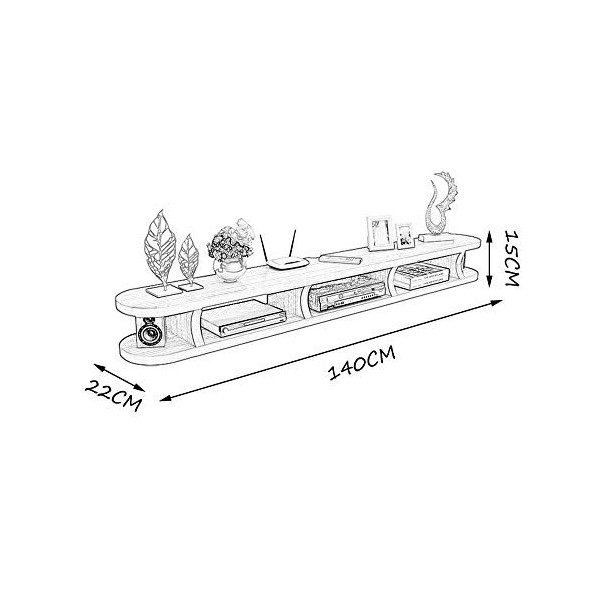 Étagère Flottante Chambre Salon Étagère Murale Meuble de télévision Mural Routeur WiFi Décodeur Lecteur DVD Petit Haut-Parleu