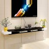 Meuble TV flottant, meuble TV mural pour console de divertissement multimédia avec cloisons flottantes, étagère pour composan