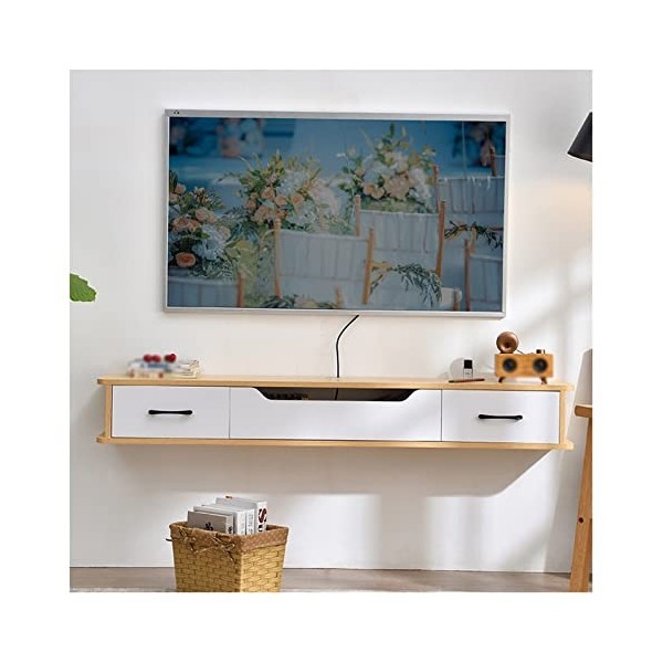 Meuble TV Flottant, étagère TV pour téléviseur Mural, Console multimédia Murale, Support de Rangement Moderne pour Centre de 